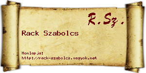 Rack Szabolcs névjegykártya